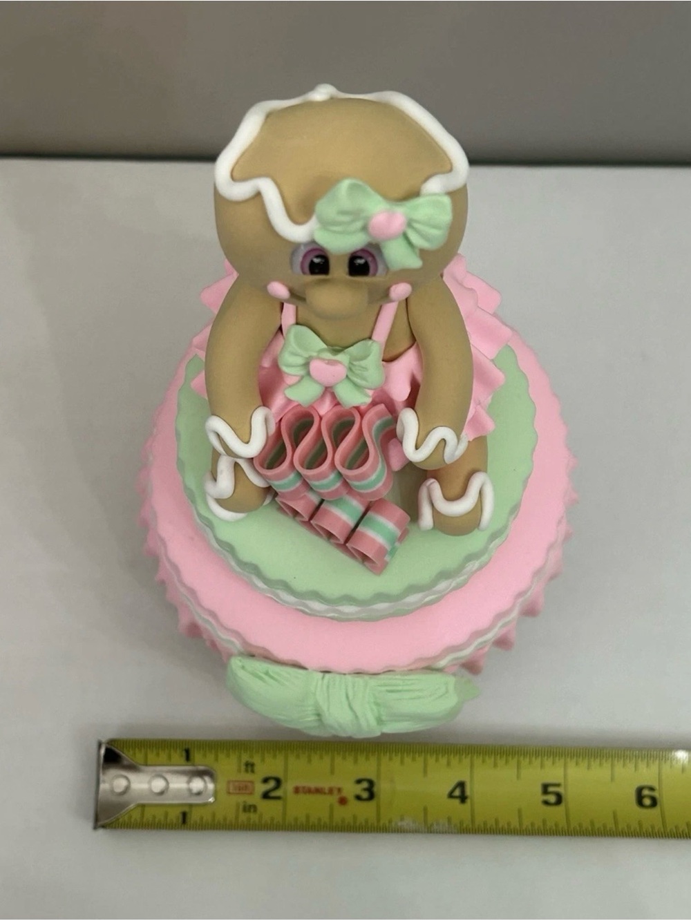 Pastel Pink & Mint Fake Macaroon Gingerbread Handmade Faux Dessert Display - Picture 8 of 8